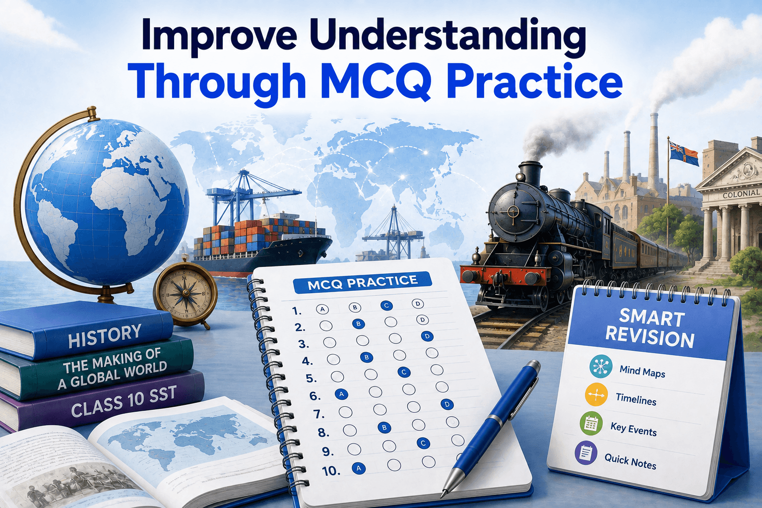 MCQ Practice Screen - AI Quiz Dashboard - Student Progress Analytics