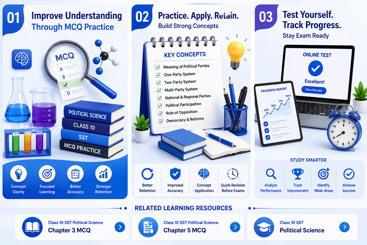 AI Quiz Dashboard - Student Progress Screen - Interactive MCQ Practice