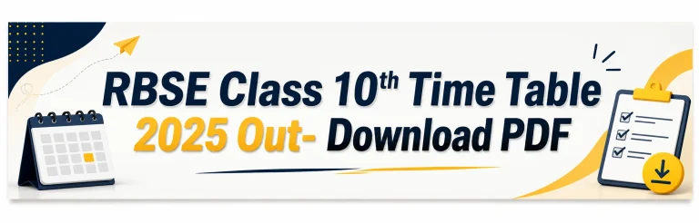 RBSE Class 10th Time Table 2025