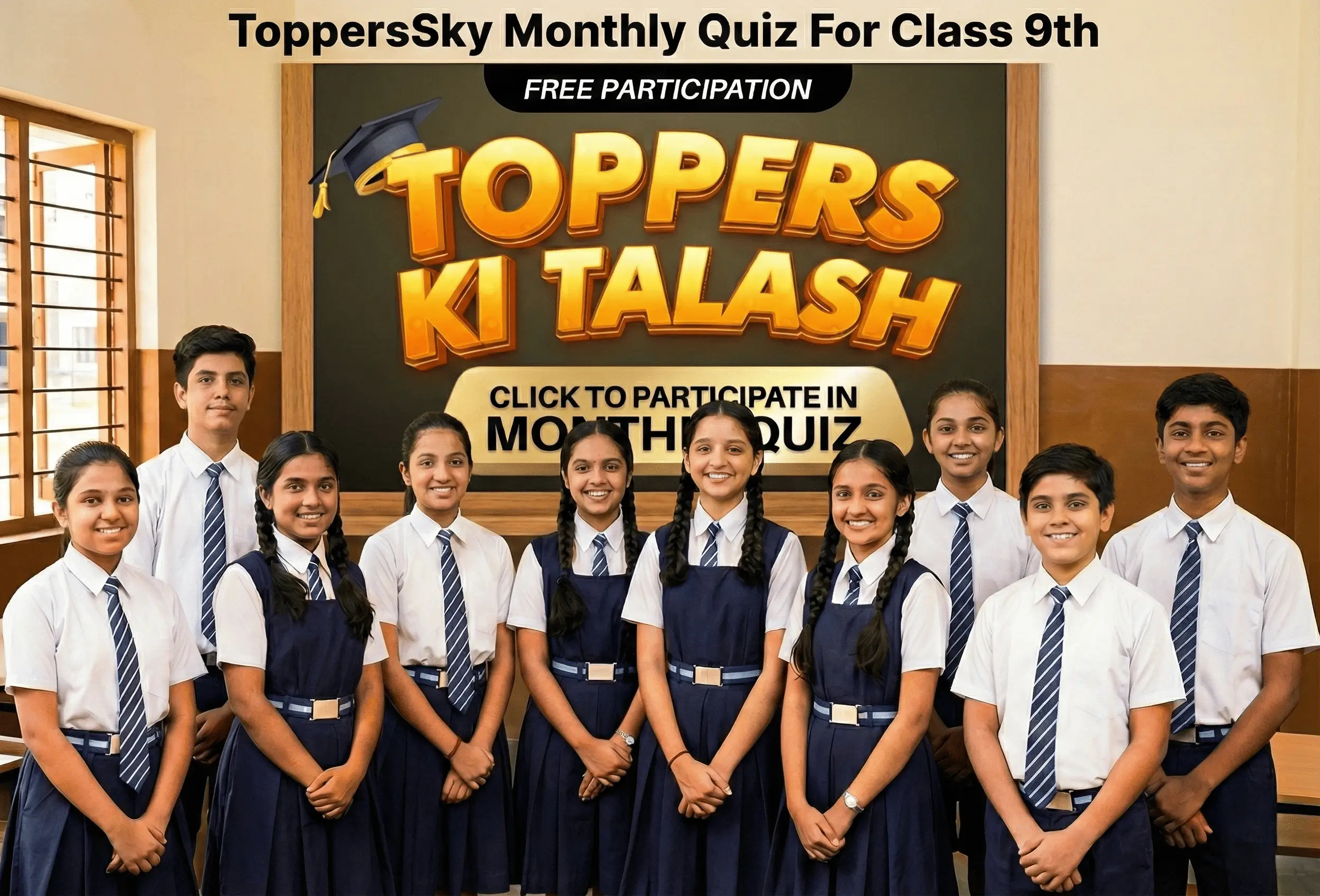 ToppersSky Monthly Quiz For Class 9th – Toppers Ki Talash Junior