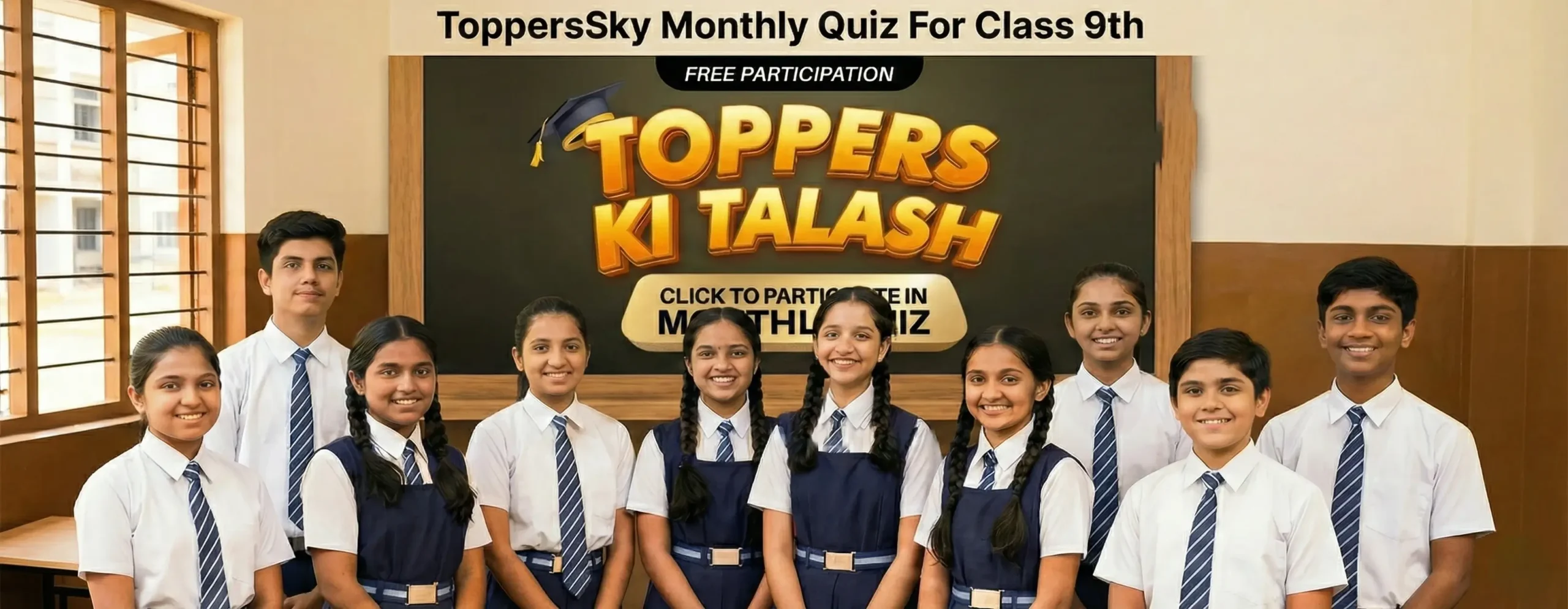 ToppersSky Monthly Quiz For Class 9th – Toppers Ki Talash Junior