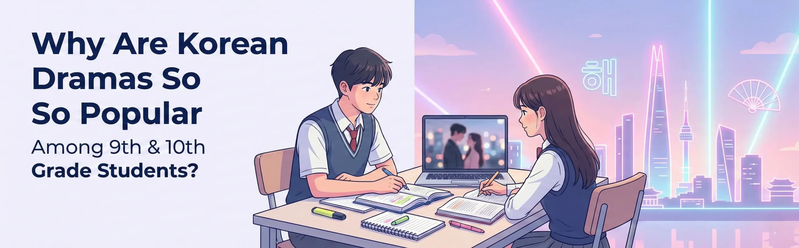 Why are Korean dramas and characters so popular among 9th and 10th grade students?