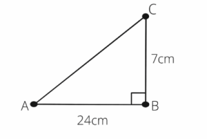 Right-angled triangle ABC diagram