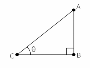 Right triangle diagram with angle