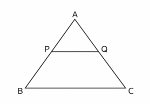 Triangle ABC with parallel segment PQ